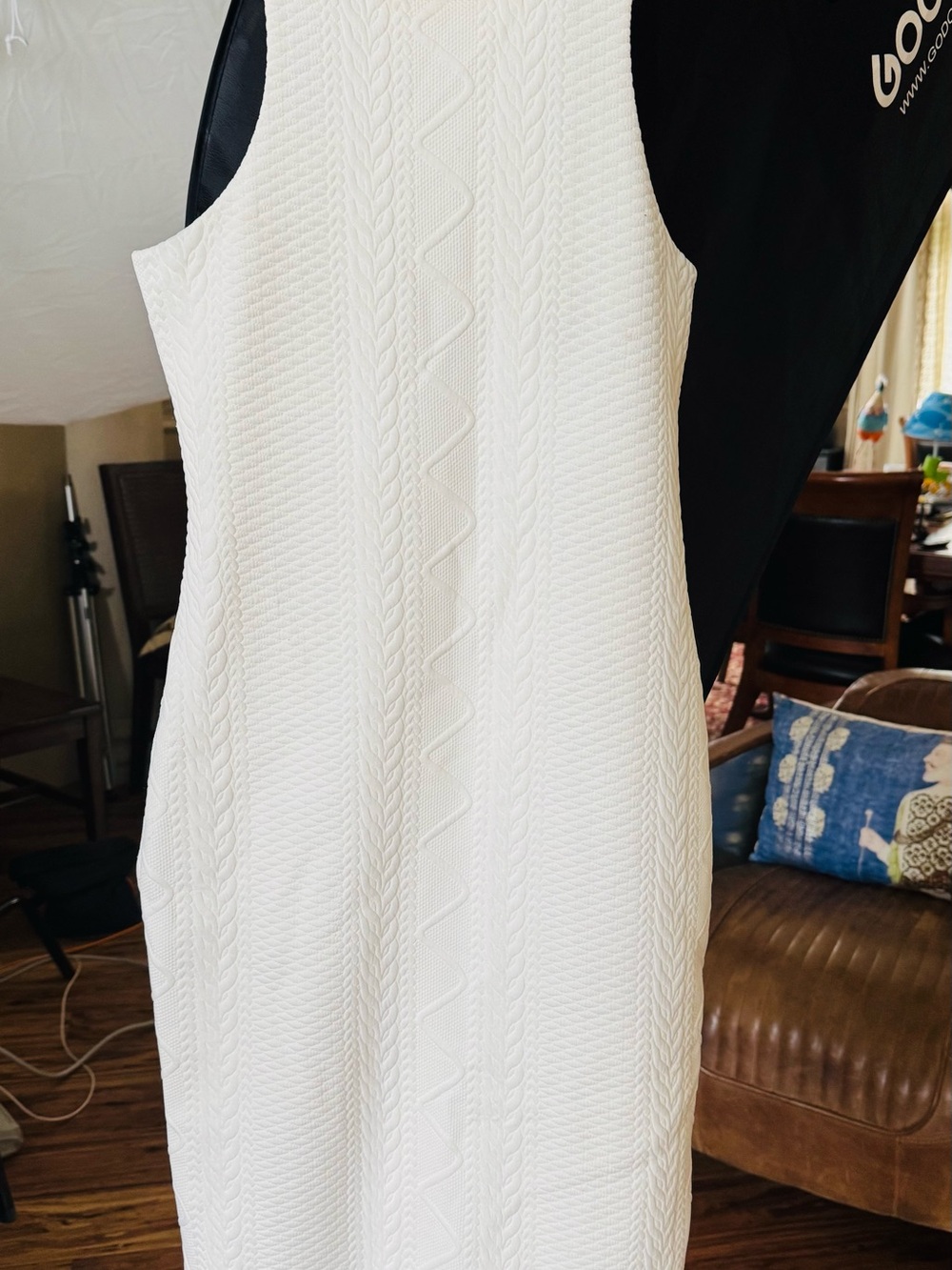 Express White Cable-Knit Sleeveless Sheath Dress